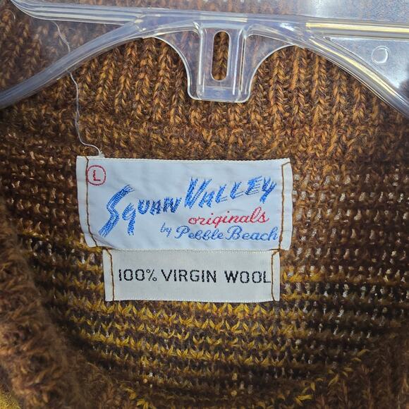 Vintage Squaw Valley by Pebble Beach Men's Charlie Brown Wool Sweater Size L - Picture 6 of 8